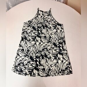 Tyche Beautiful Grey & White Halter Dress or Beach Dress / Lightweight - M